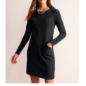 Boden Black Long-Sleeve Shift Dress